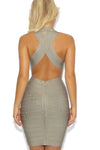 VANESSA'  DEEP V BACKLESS BANDAGE  DRESS