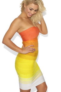 'Leyla' Ombre Strapless Bandage Dress