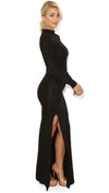 Celebrity Style Open Back Side Split Black Maxi Dress