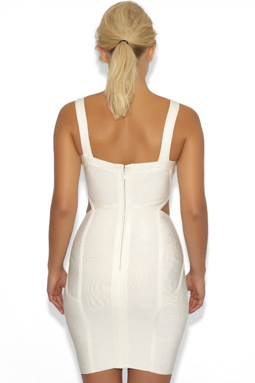 Off-White Cut Out Bandage Dress