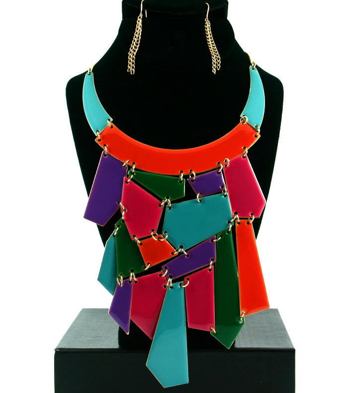 Stylish teardrop crystal jewelry set from House of Zalex showcasing matching necklace and earrings for women