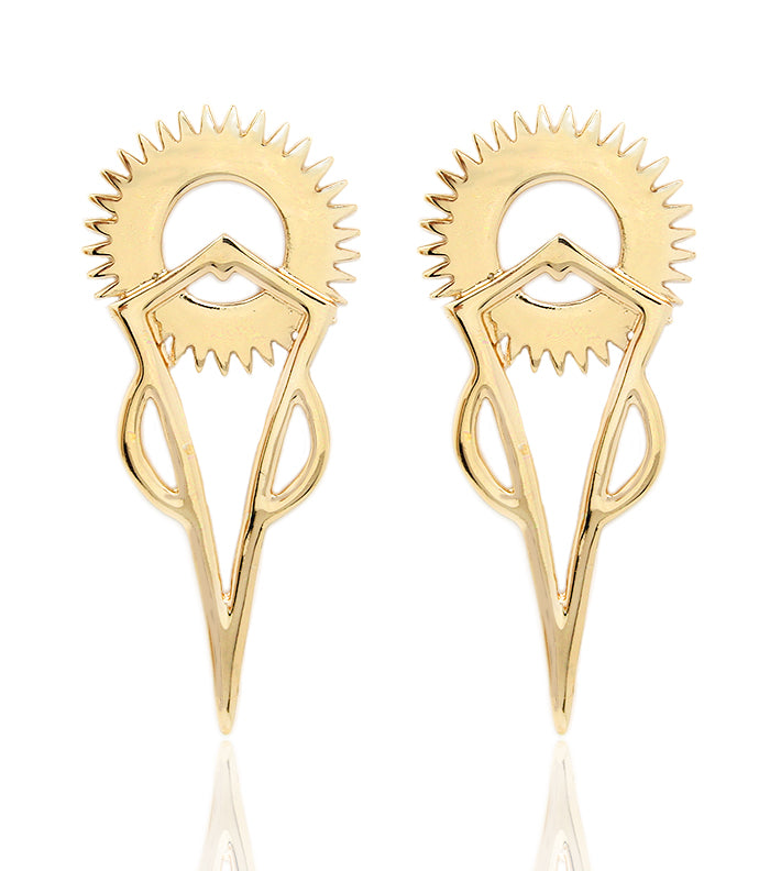 Eva Urban Glam spike shape earrings by House of Zalex featuring bold edgy statement jewelry design