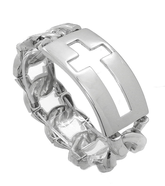 ID cross stretch chain bracelet by House of Zalex featuring stylish unisex jewelry design with cross detail