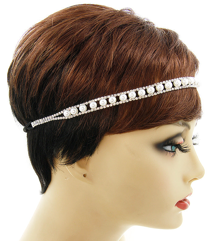 Stylish pearl crystal headband from House of Zalex showcasing glamorous women’s fashion hair accessory for special occasions