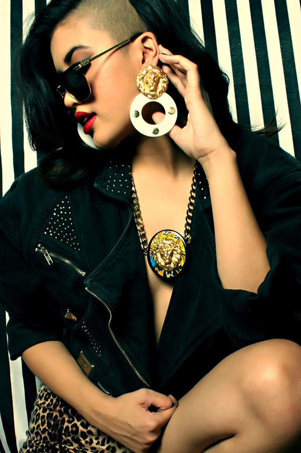 'J'ADORE'  LION ACRYLIC EARRINGS - Jewellery