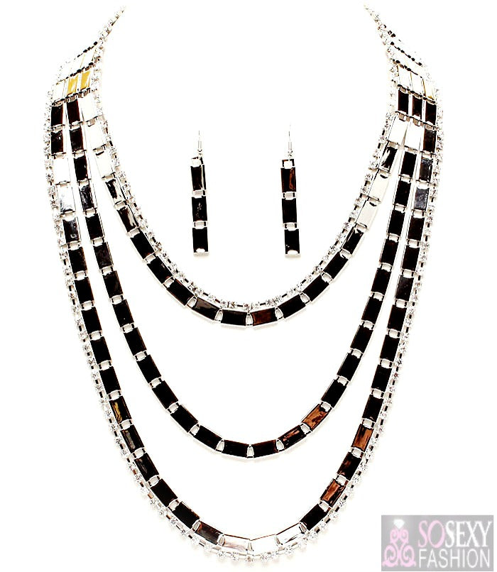 “Elle”  Crystal Necklace and Earring Set