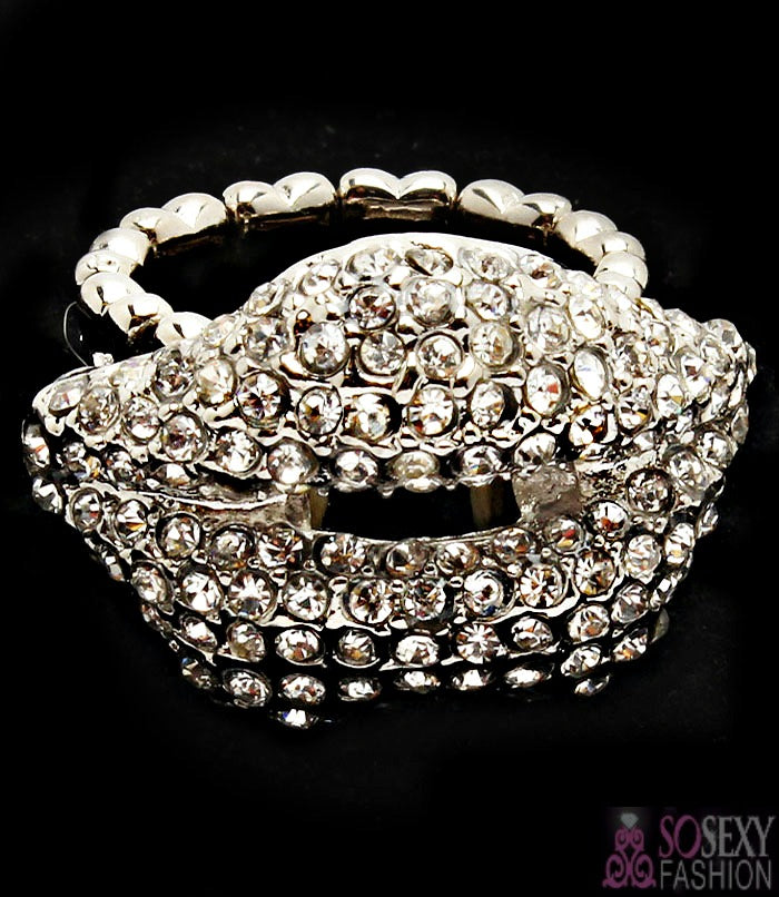 'Paris'  Crystal Stretch Statement Ring - Red