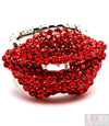 'Paris'  Crystal Stretch Statement Ring - Red