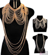 “BEYONCE”  3 in 1  MULTI LAYERED BODY CHAIN AND EARRING SET