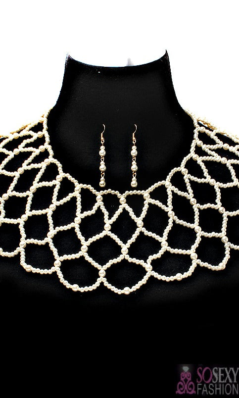 Pearl Necklace and Earring set