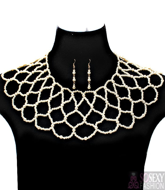 Pearl Necklace and Earring set