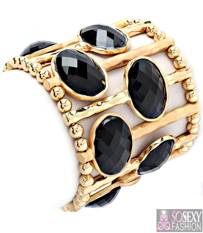 “Jade” Exotic Black Stretch Bracelet