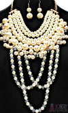 “Vogue” Crystal Pearl Necklace and earring Set