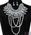 “Vogue” Crystal Pearl Necklace and earring Set