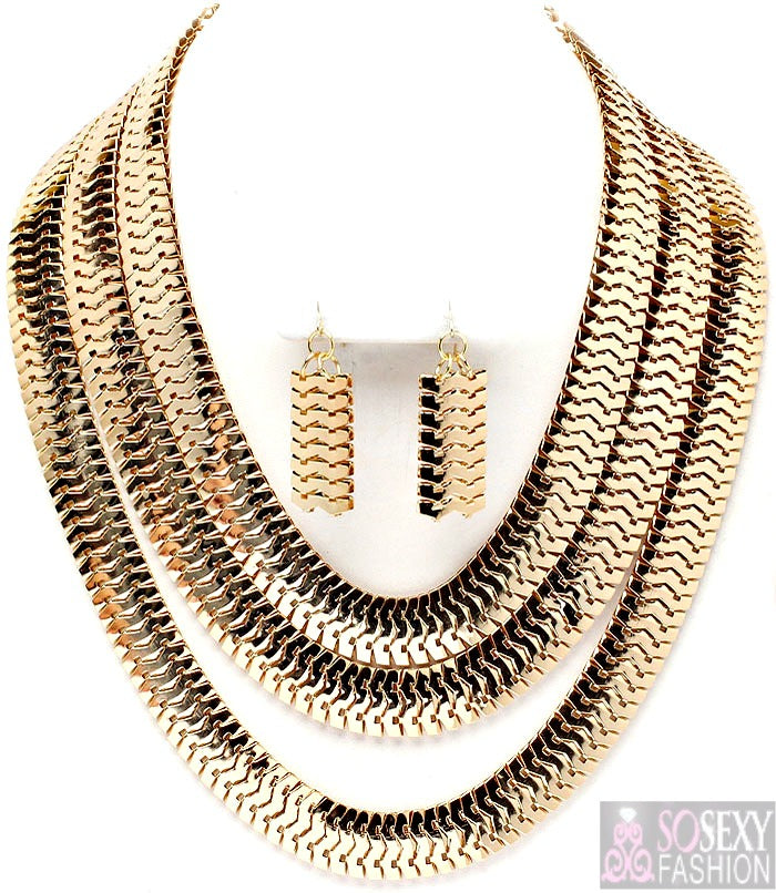 “Monroe” Layered Necklace and Earring Set