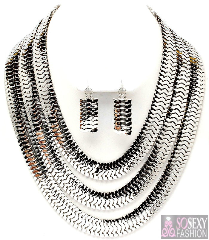 “Monroe” Layered Necklace and Earring Set
