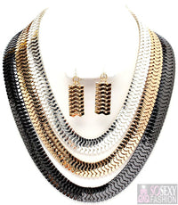 “Monroe” Layered Necklace and Earring Set