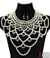 “Zara” Crystal Bead Pearl Necklace and Earring Set