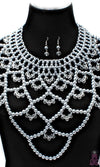 “Zara” Crystal Bead Pearl Necklace and Earring Set