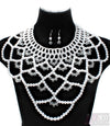 “Zara” Crystal Bead Pearl Necklace and Earring Set