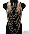 'Kimora'  Multi Layered Body Chain  and Earring Set