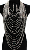 'Kimora'  Multi Layered Body Chain  and Earring Set