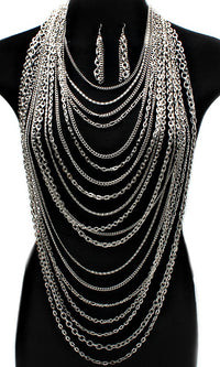 'Kimora'  Multi Layered Body Chain  and Earring Set