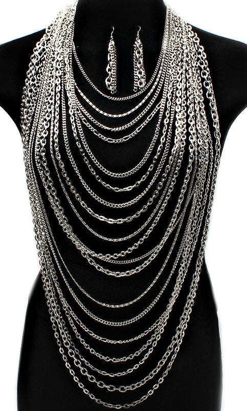 'Kimora'  Multi Layered Body Chain  and Earring Set
