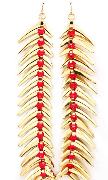 “Amber” Basketball Wives Fish Hook  Earring - Fuschia