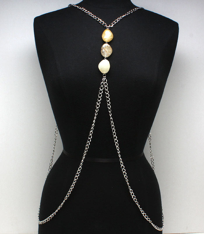 'ZARA'  SILVER BODY CHAIN