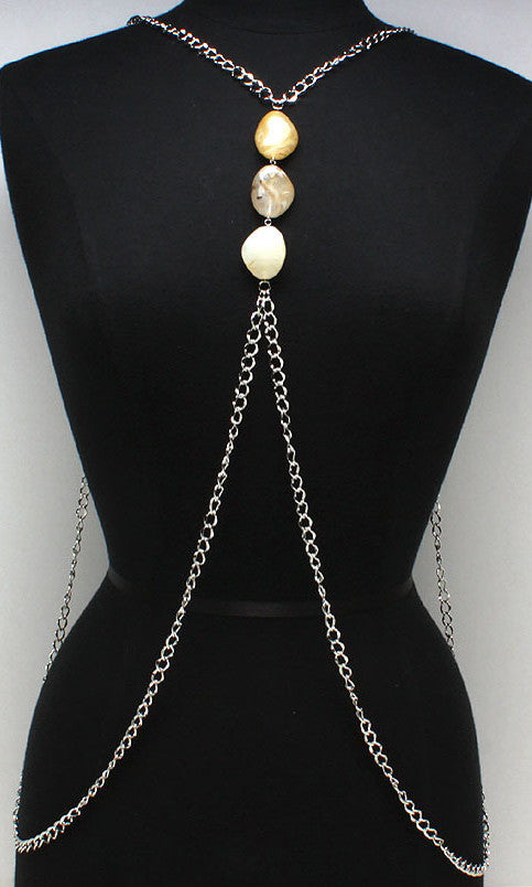'ZARA'  SILVER BODY CHAIN