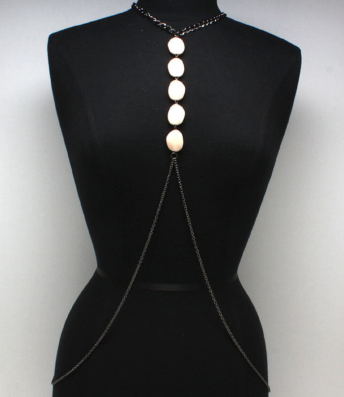"ZINA"  SILVER BODY CHAIN