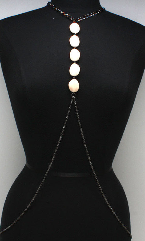 "ZINA"  SILVER BODY CHAIN