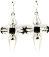 'KIM' FISH HOOK CROSS EARRINGS - GOLD