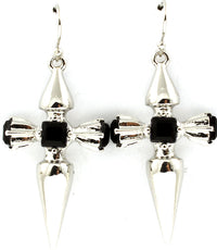 'KIM' FISH HOOK CROSS EARRINGS