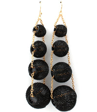 Mesh Balls Dangle Hoop Earrings