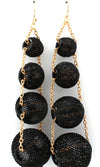 Mesh Balls Dangle Hoop Earrings