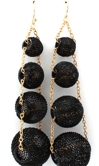 Mesh Balls Dangle Hoop Earrings