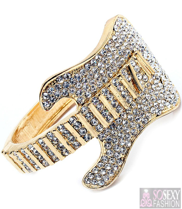 'Adele' Crystal Studs Guitar Bracelet