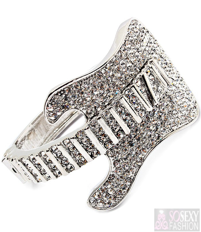 'Adele' Crystal Studs Guitar Bracelet