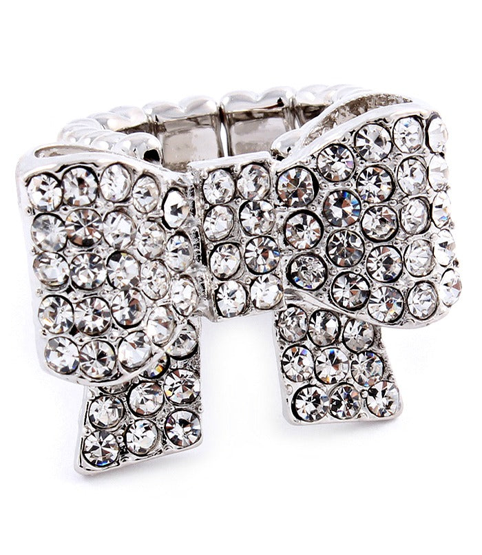 "Paris" Stretchring mit Schleife - Gold