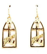 'Chapel'  Fish Hook Cross Earrings