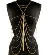 'LUISA'  CRYSTAL STUDS LAYERED  BODYCHAIN