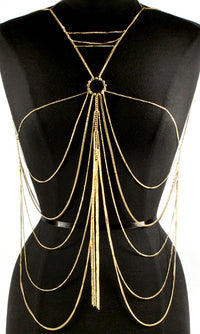 'LUISA'  CRYSTAL STUDS LAYERED  BODYCHAIN
