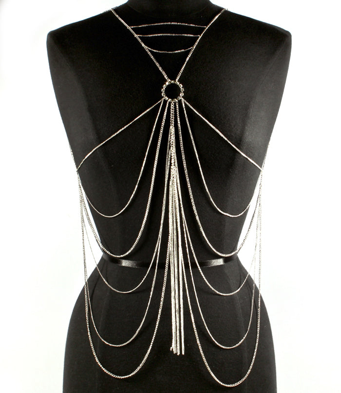 'LUISA'  CRYSTAL STUDS LAYERED  BODYCHAIN