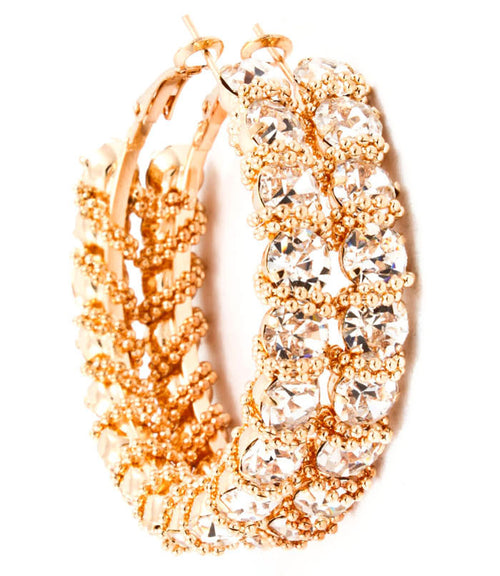 "BEYONCE" CRYSTAL STATEMENT  EARRINGS