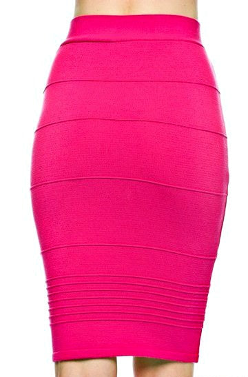 'HEIDI' BODYCON BANDAGE PENCIL SKIRT  - NAVY