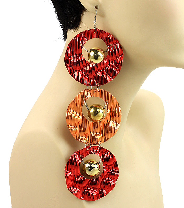 BASKETBALL WIVES FISH HOOK EARRING - RED