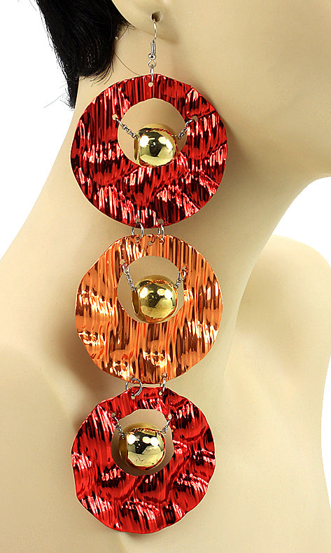 BASKETBALL WIVES FISH HOOK EARRING - RED