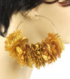 Basketball Wives Flower Hoop Earring - Yellow
